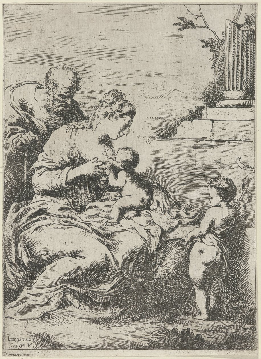 Maria zoogt het Christuskind door Bartolomeo Biscaino