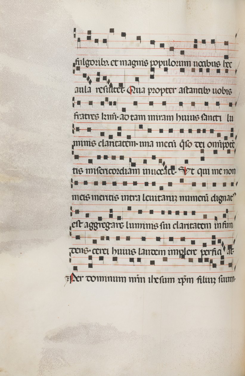 Missaal: Fol. 153v: Muziek voor Exultet, 1469 door Bartolomeo Caporali