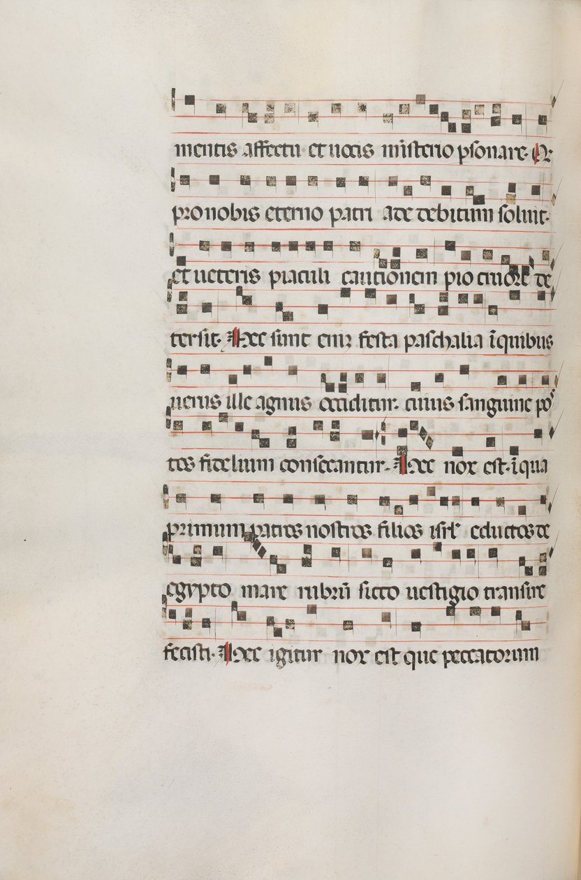 Missale: Fol. 154v: Muziek voor Exultet, 1469 door Bartolomeo Caporali