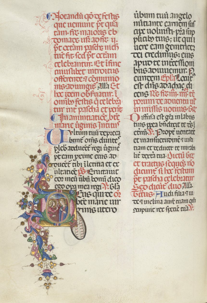 Missale: Fol. 275v: Annunciatie door Bartolomeo Caporali