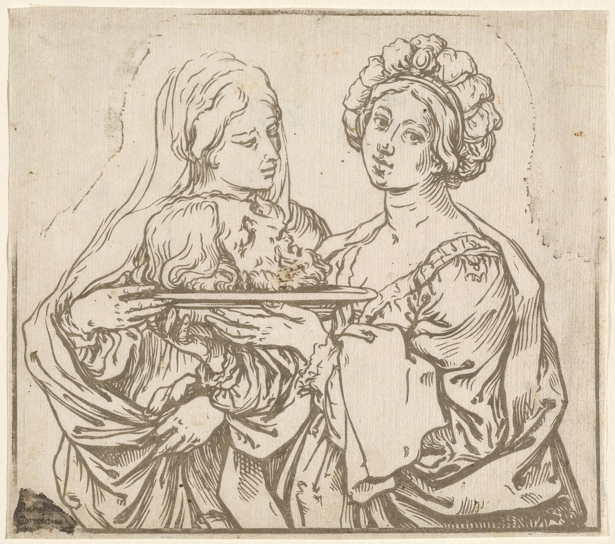 Herodias en Salome door Bartolomeo Coriolano after Guido Reni