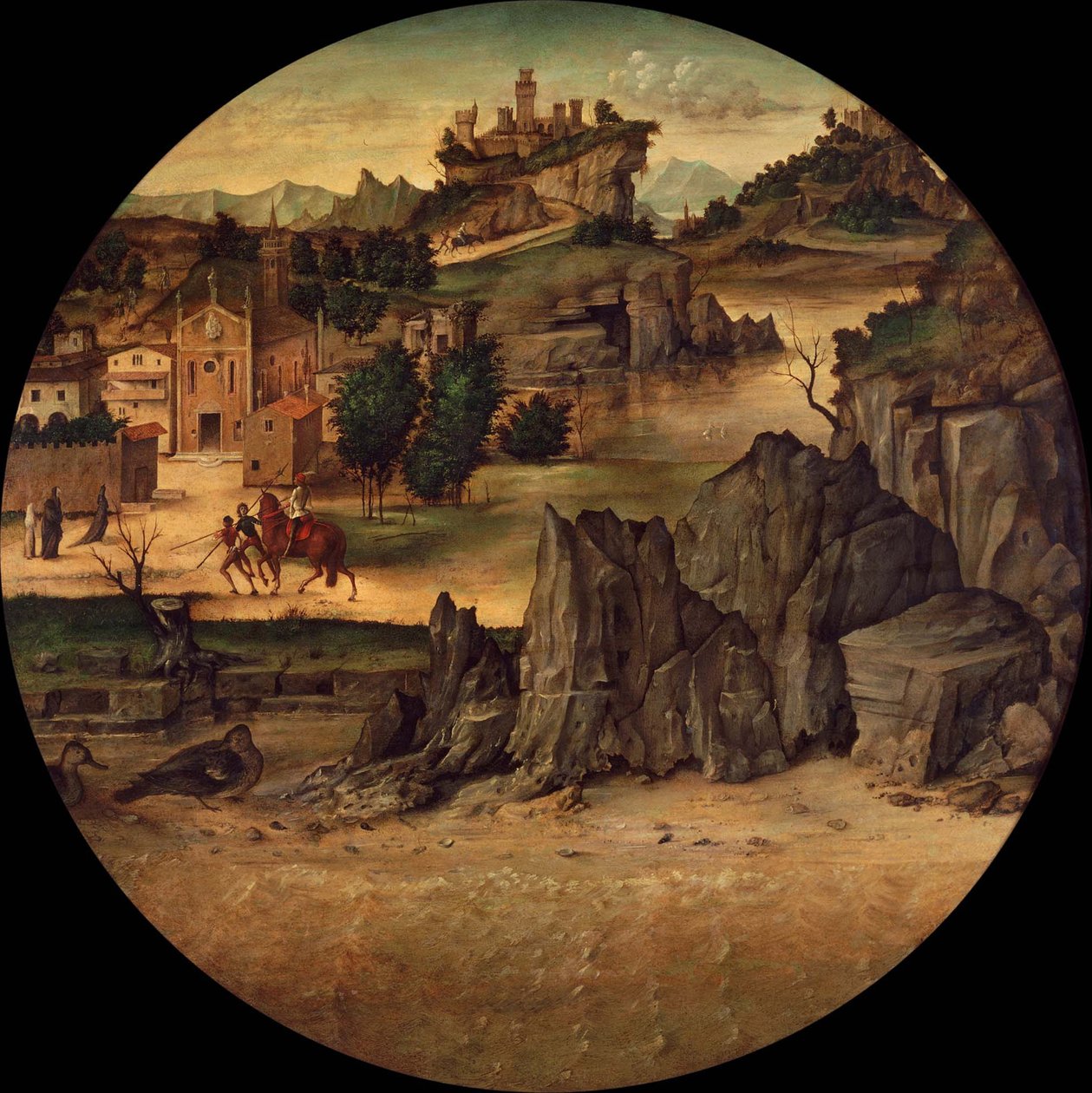 Landschap met Kastelen, laat 15e eeuw door Bartolomeo Montagna