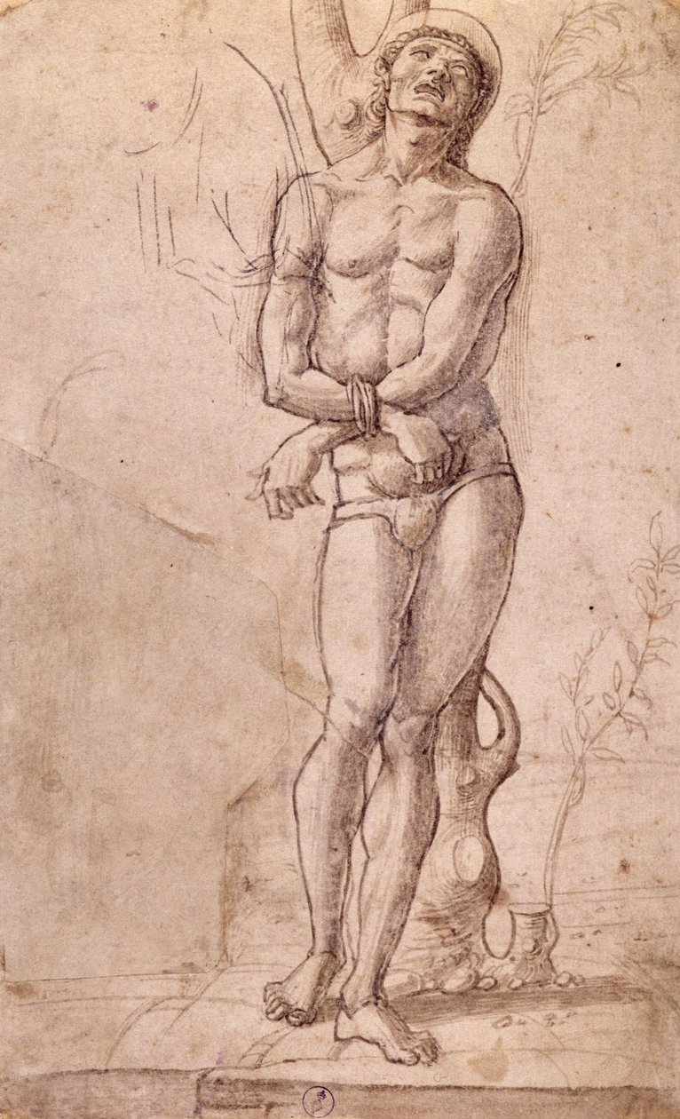 Sint Sebastiaan, ca. 1475, tekening door Bartolomeo Montagna door Bartolomeo Montagna