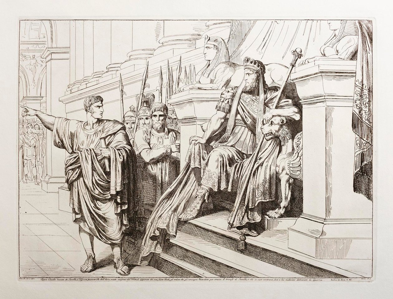 Appius Claudius verschijnt voor Tigranes, koning van Armenië door Bartolomeo Pinelli