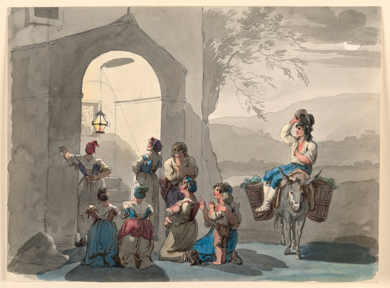 Ave Maria in Tivoli door Bartolomeo Pinelli