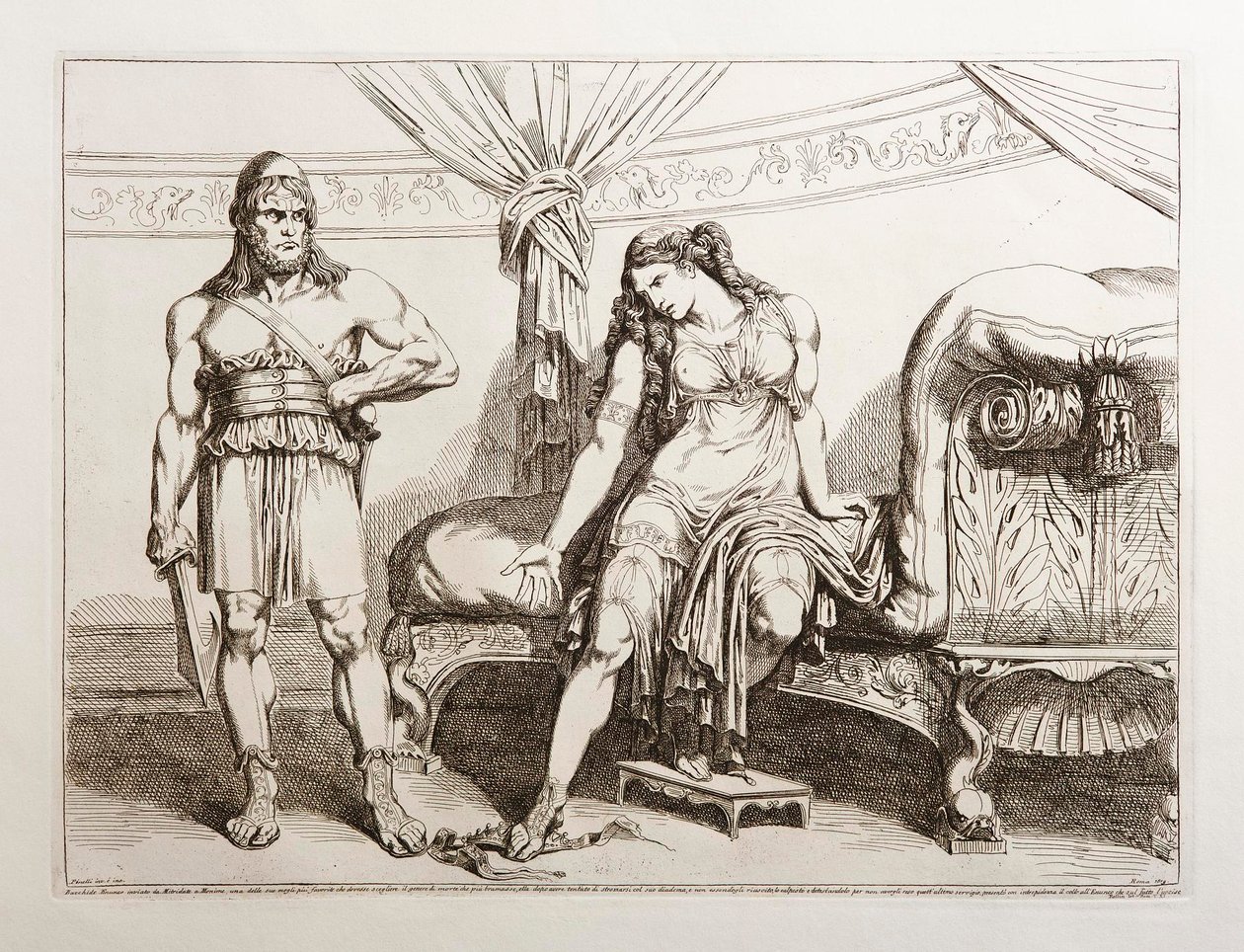Bacchus door Mithridates naar Monime gezonden door Bartolomeo Pinelli