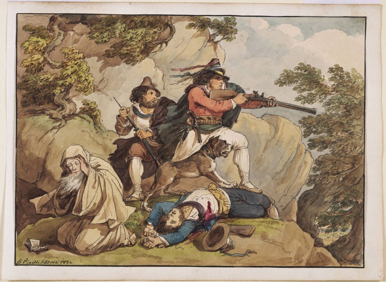 Brigands onder belegering door Bartolomeo Pinelli