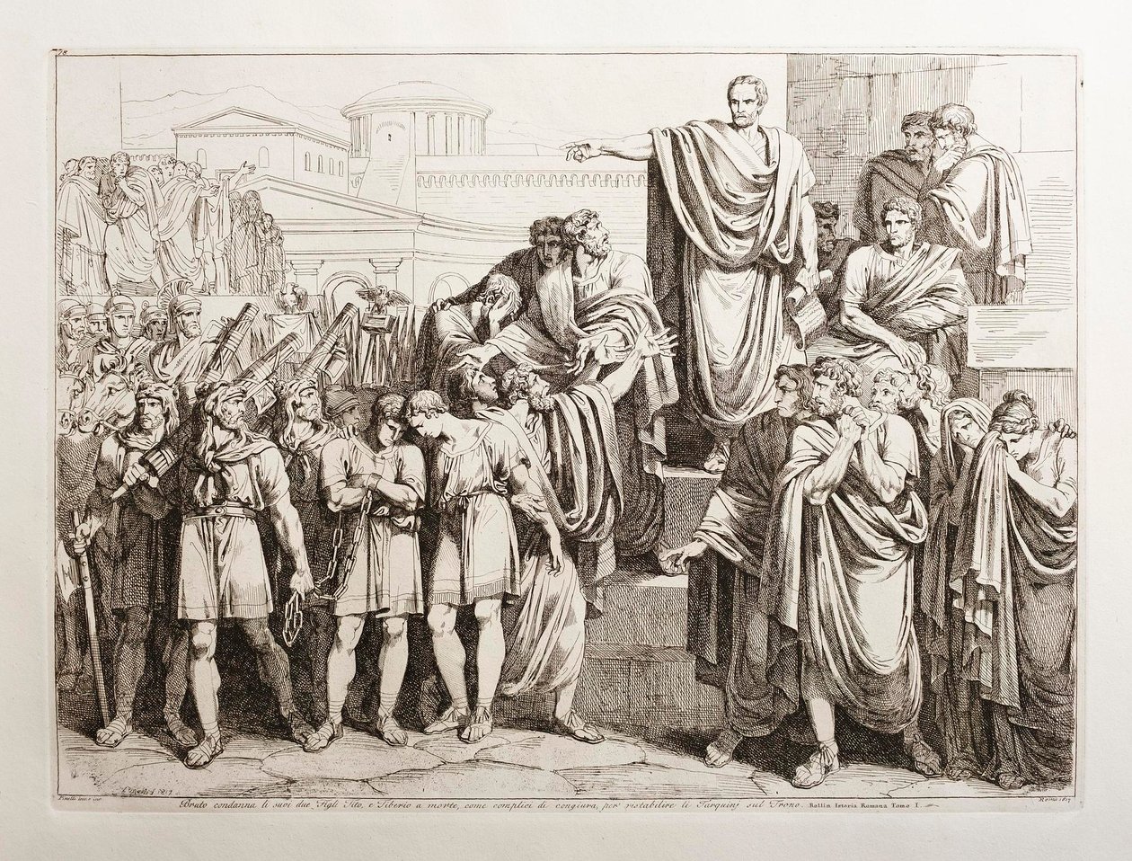 Brutus veroordeelt zijn twee zonen, Titus en Tiberius, ter dood door Bartolomeo Pinelli
