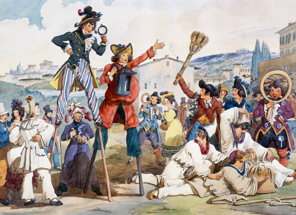 Carnaval in Rome door Bartolomeo Pinelli