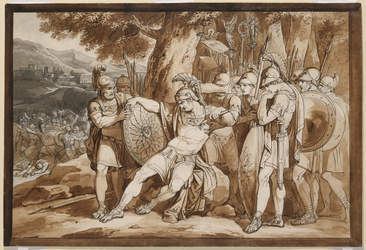 De dood van Epaminondas door Bartolomeo Pinelli
