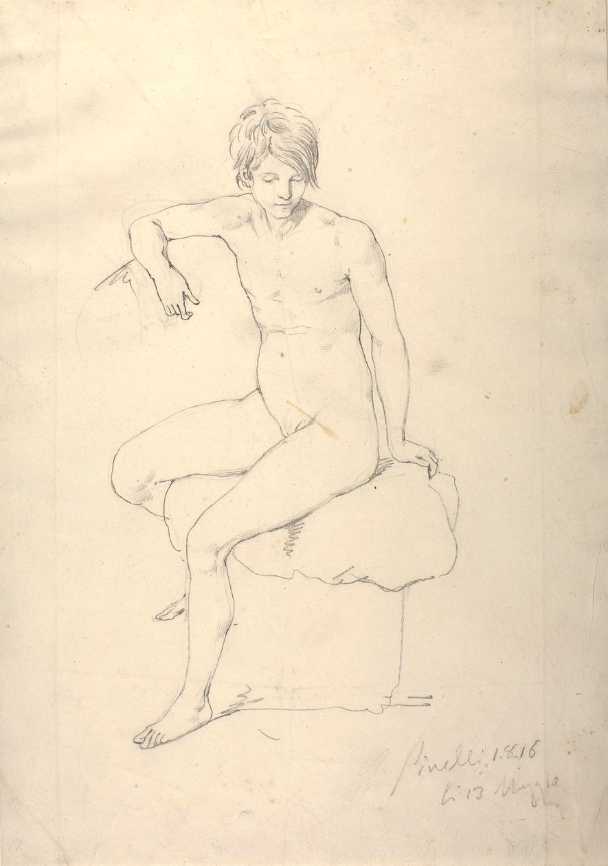 Vrouwelijk model door Bartolomeo Pinelli