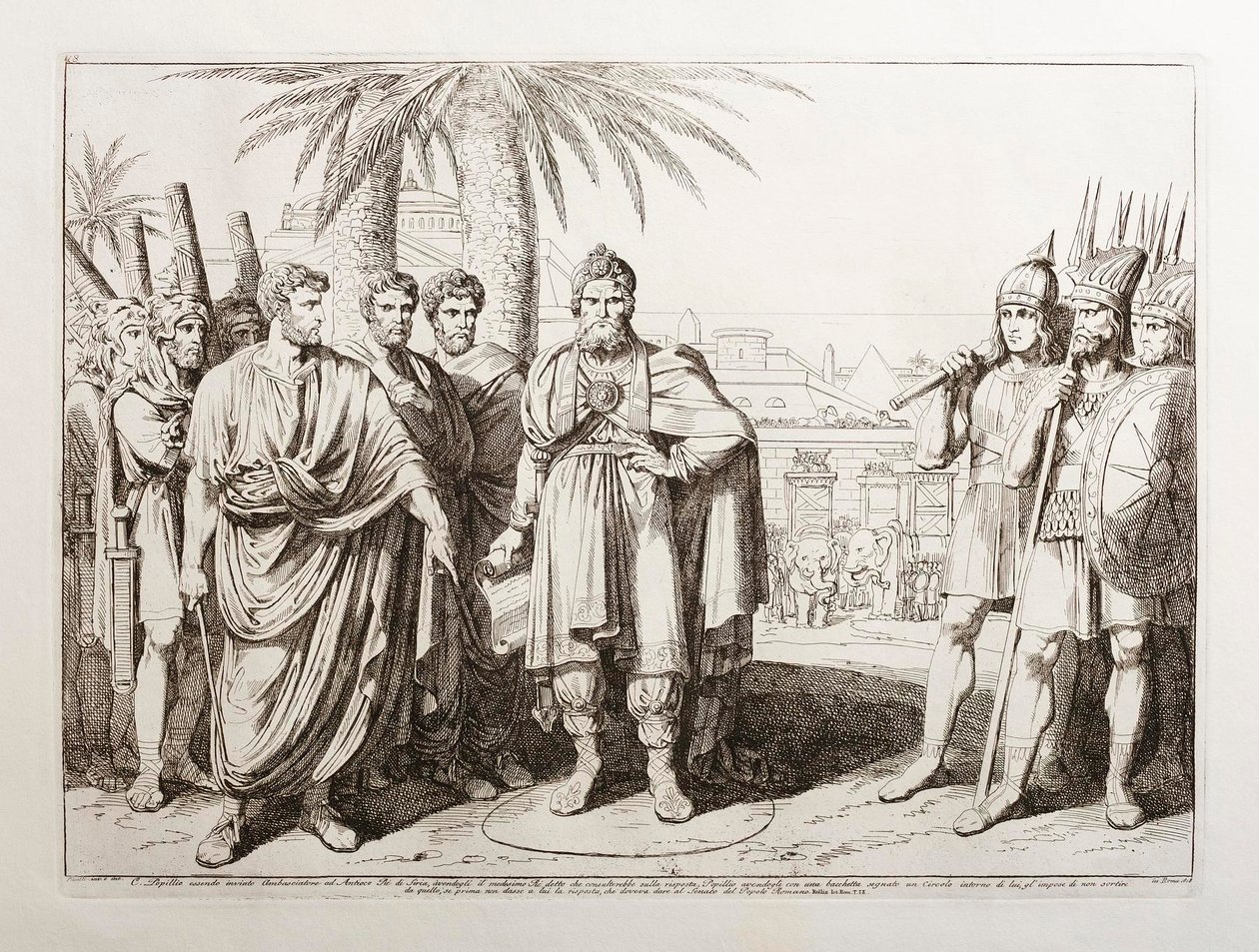 Gaius Popillius wordt als gezant naar koning Antiochus IV van Syrië gestuurd door Bartolomeo Pinelli