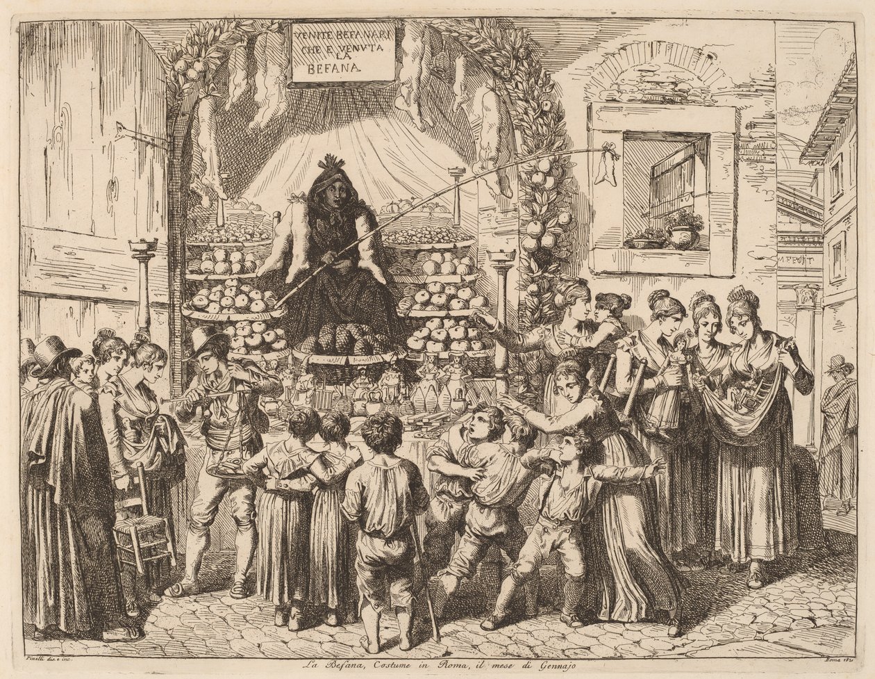 La Befana door Bartolomeo Pinelli