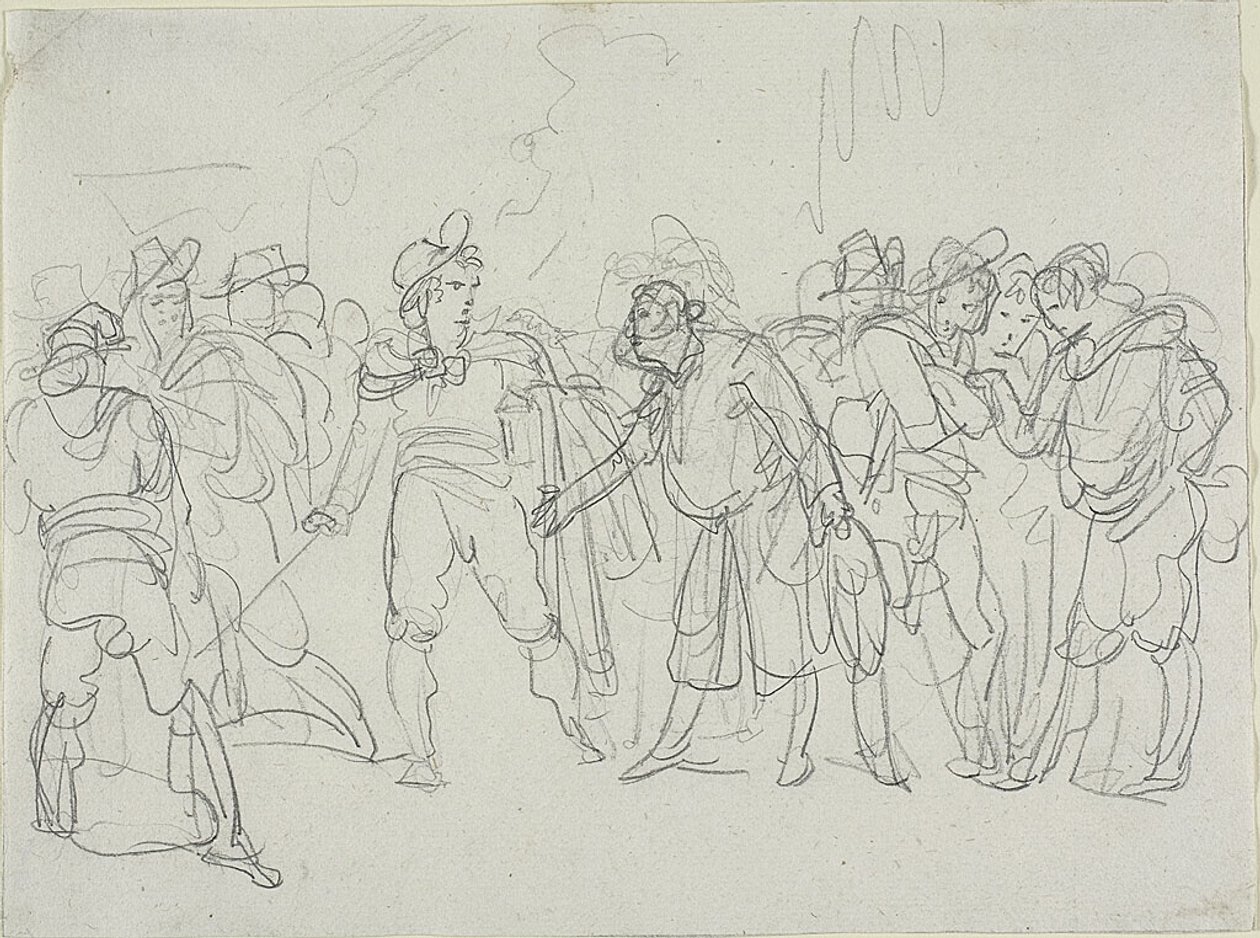 Studie voor Meo Patacca door Bartolomeo Pinelli