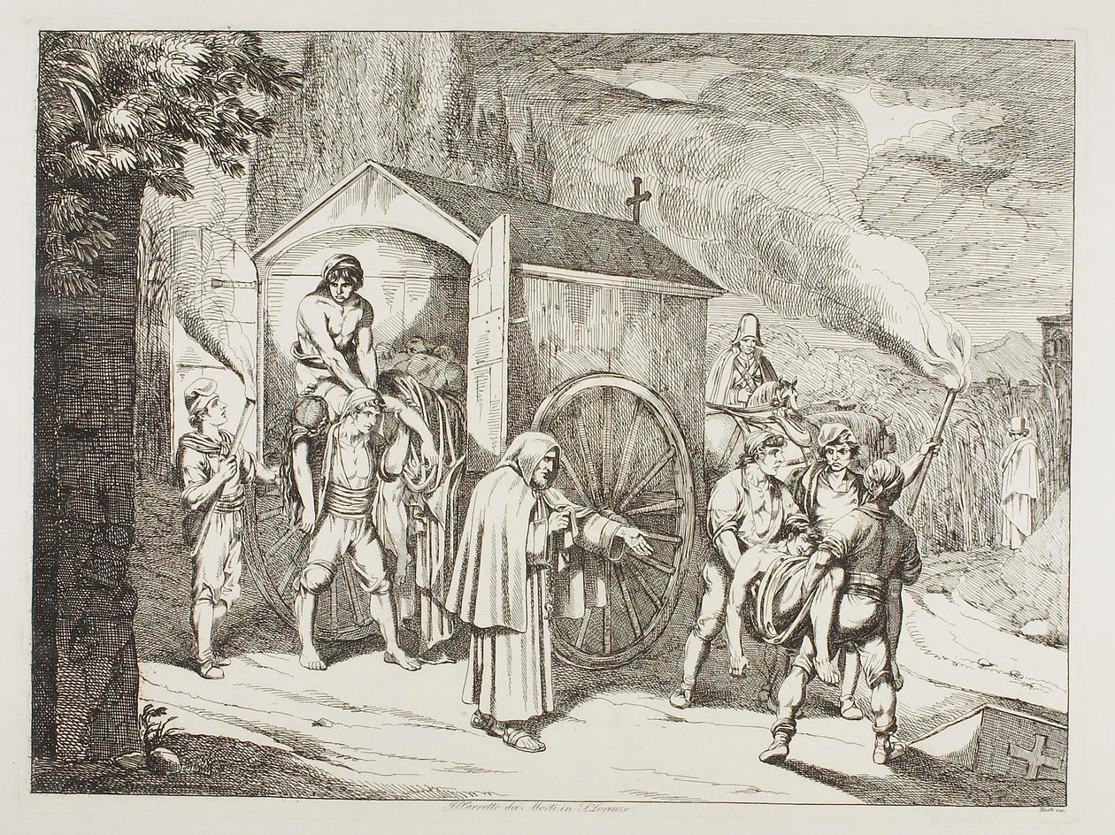 De lijkwagen in San Lorenzo door Bartolomeo Pinelli