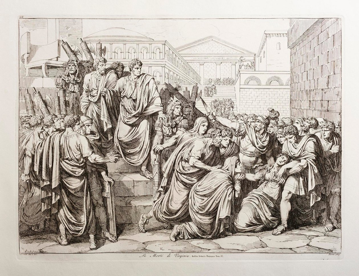 De dood van Virginia door Bartolomeo Pinelli