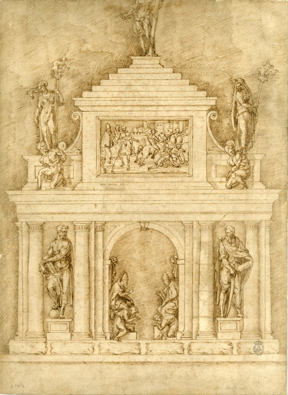 Project voor de graven van Leo X en Clemens VII door Bartolommeo Bandinelli