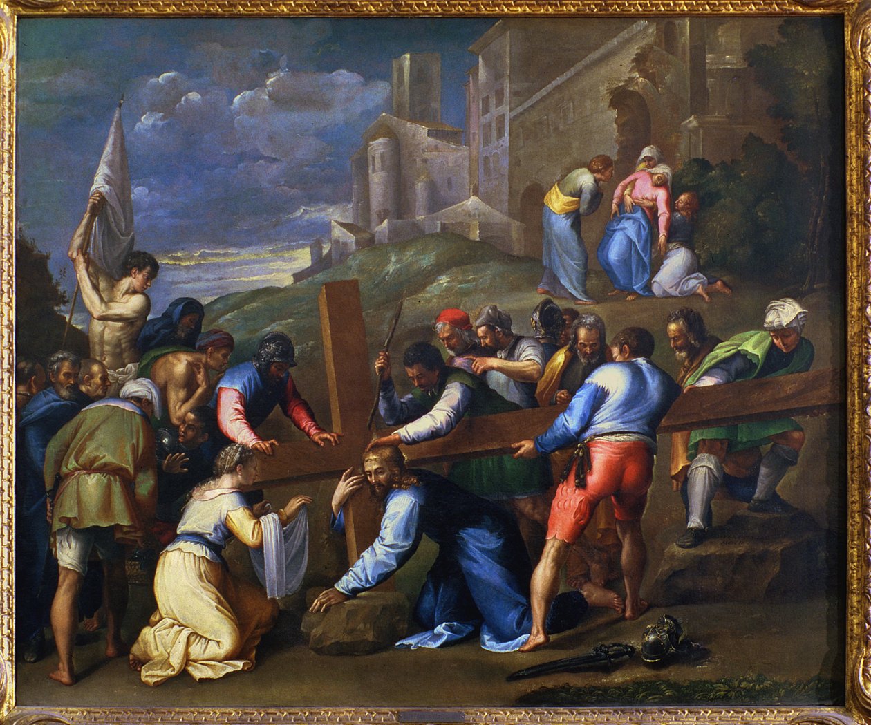 Christus op de weg naar Calvarie door Battista Franco