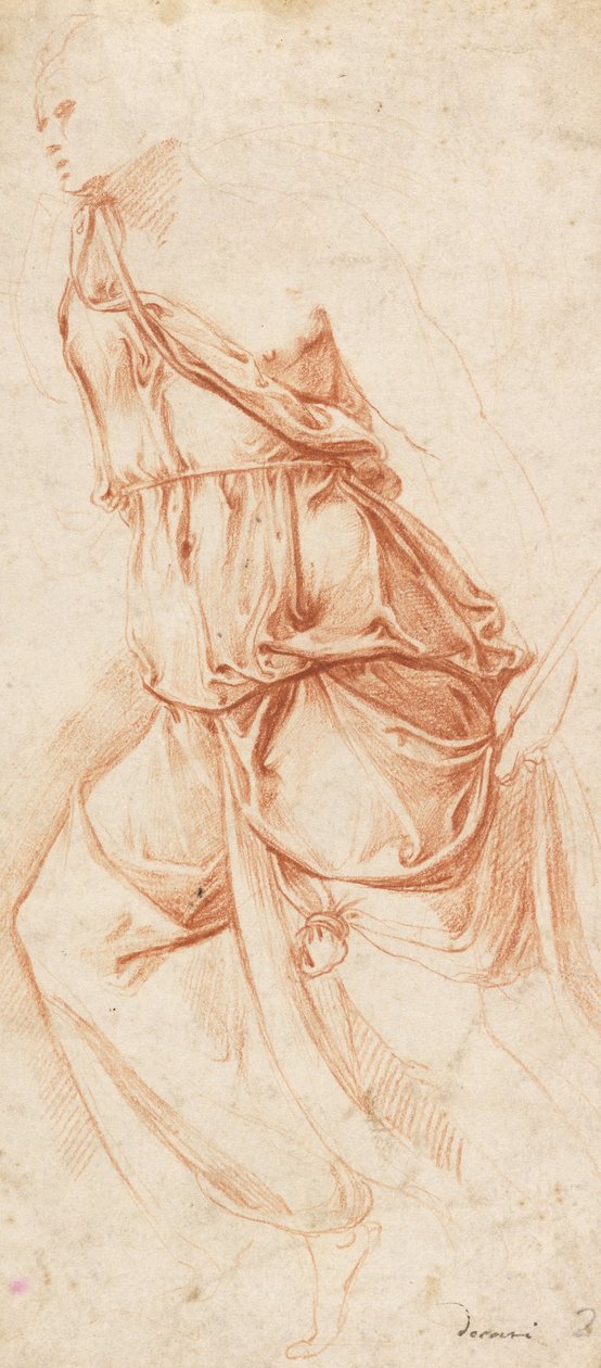 Draperiestudie voor de Engel van de Aankondiging door Battista Franco
