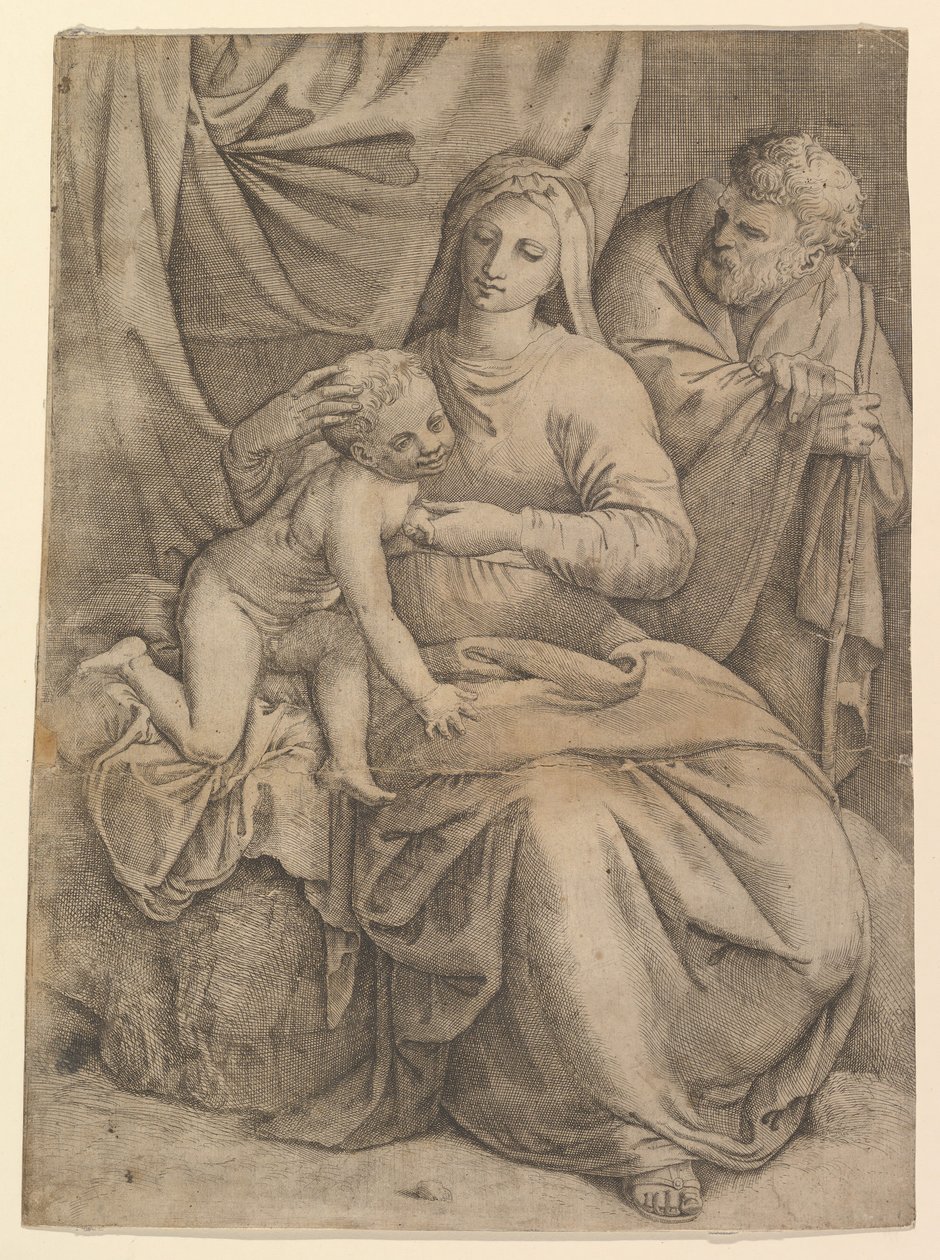 De Heilige Familie, 1510-61 door Battista Franco Veneziano