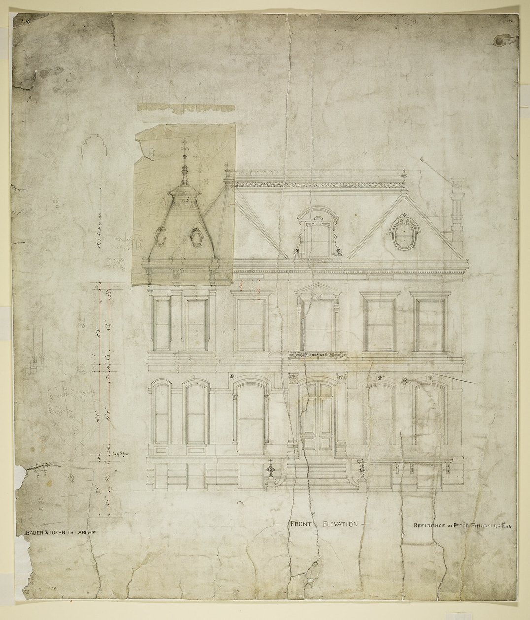 Peter Schuttler II Huis, Chicago, Illinois, Voorgevel door Bauer and Loebnitz