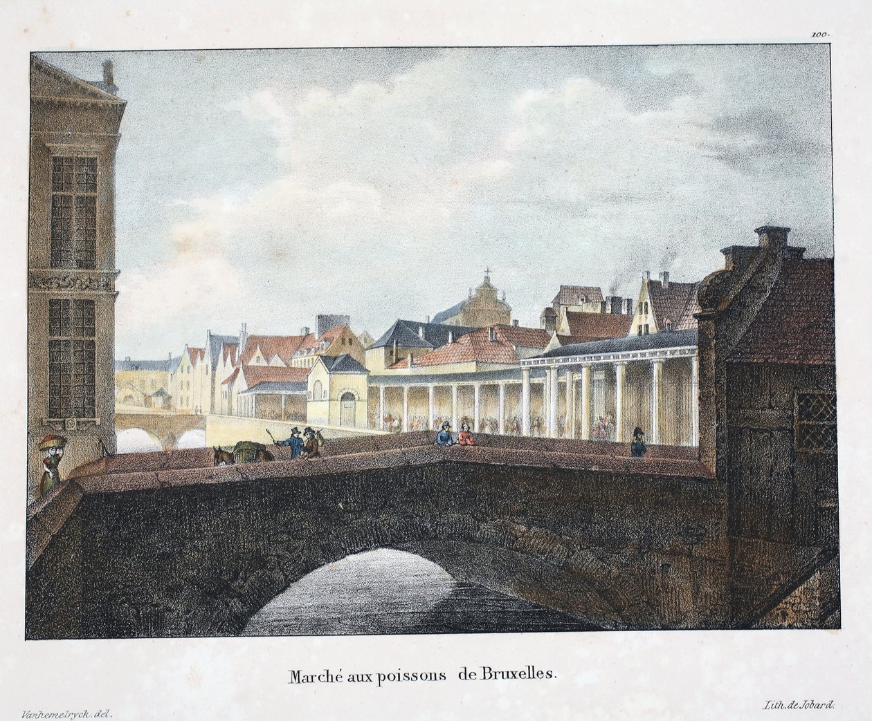 Vismarkt van Brussel, ca. 1895 door Belgian School