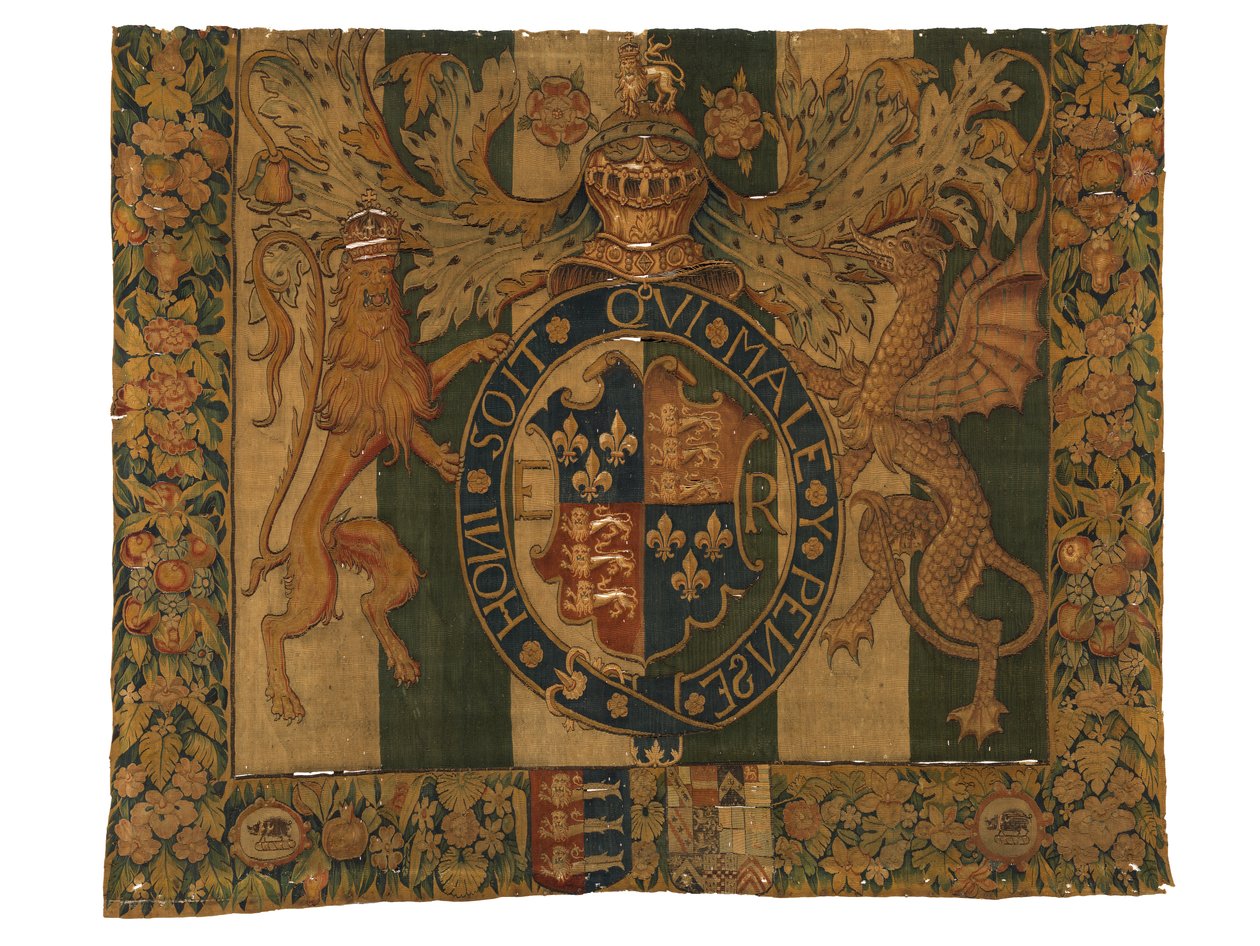 Wandtapijt met de Koninklijke Wapens van Edward VI en Wapens van le Grys, waarschijnlijk gemaakt in Enghien, Vlaanderen, België, c.1547-53 door Belgian School