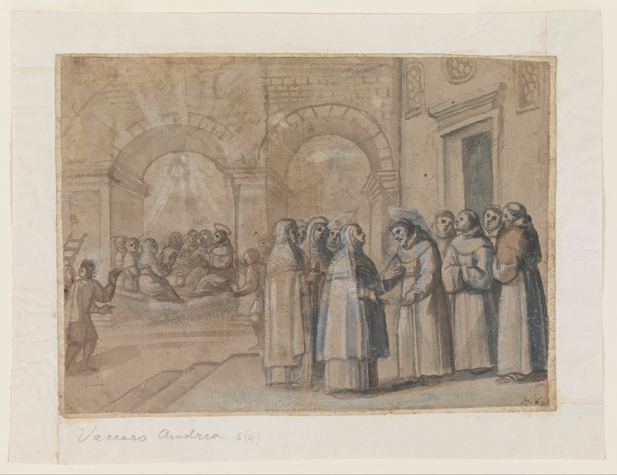 Ontmoeting van de heiligen Franciscus en Clara door Belisario Corenzio