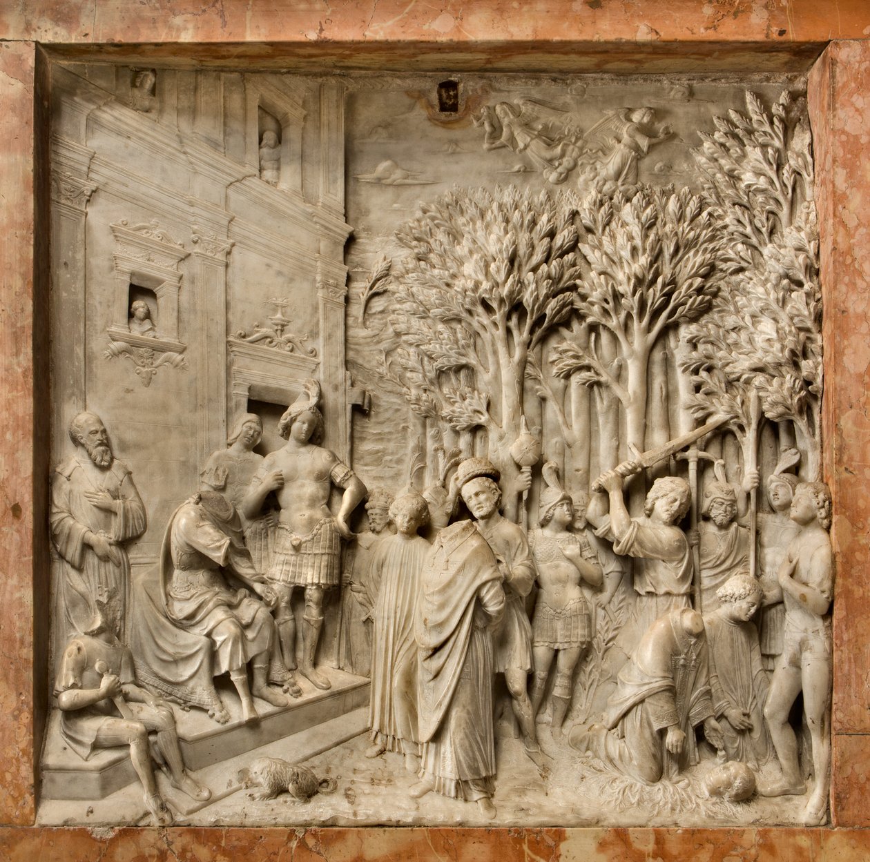 Crypte, Ark van de Heiligen Marcellinus en Peter Exorcist, Benedetto Briosco 1506-08, De Onthoofding van de Heiligen Marcellinus en Peter door Benedetto Briosco
