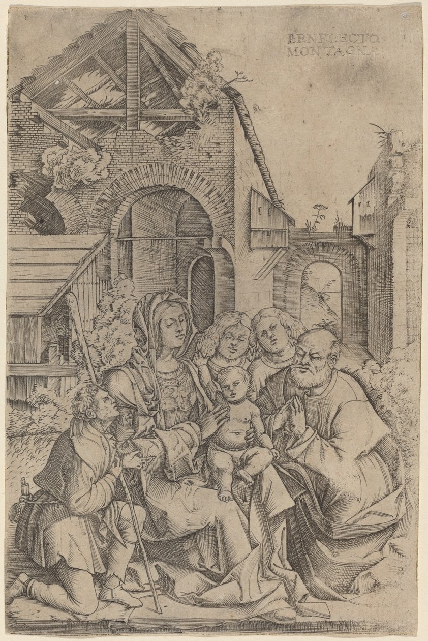 De Geboorte van Christus door Benedetto Montagna