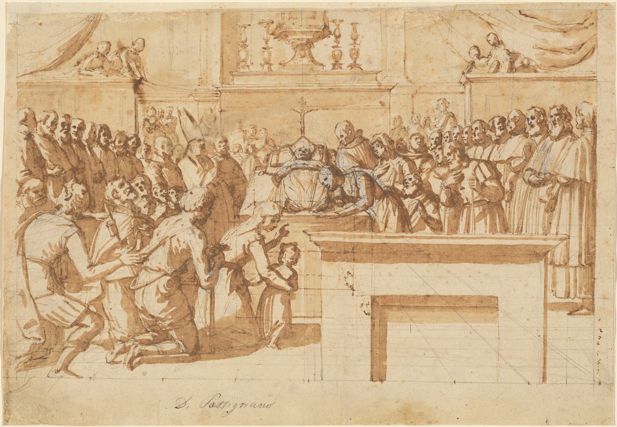 De Verering van het Wonderbaarlijk Bewaarde Lichaam van St. Atto door Benedetto Veli