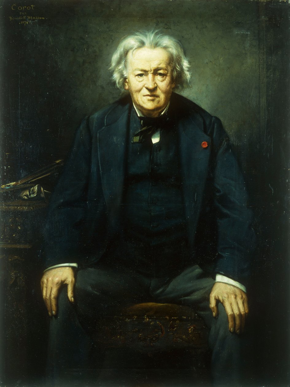 Portret van Jean Baptiste Camille Corot, 1874 door Benedict Masson