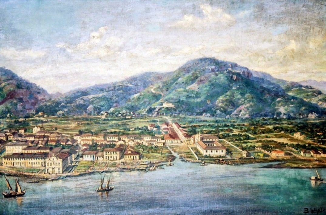 Santos in 1822 door Benedito Calixto