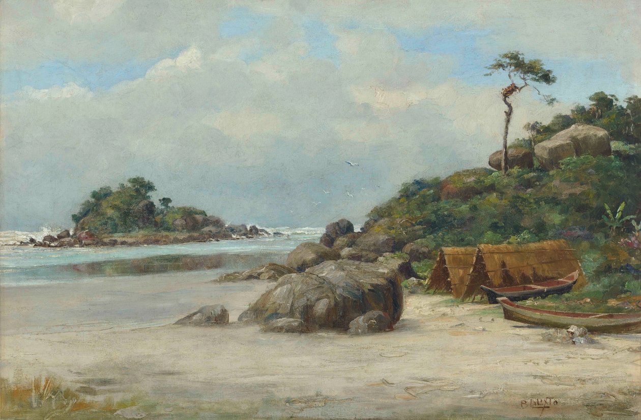 Benedito Calixto - Prainha - Itanhaém (Praia de Itanhaém, SP), 1892 door Benedito Calixto