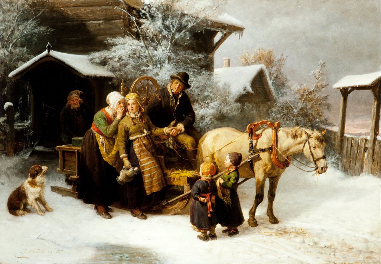 Verlaten van huis (Dalecarlian-scène) door Bengt Nordenberg