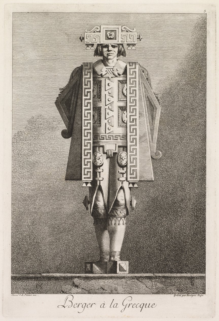 Mascarade à la Grecque: Berger à la Grecque Plaat 5, 1771 door Benigno Bossi