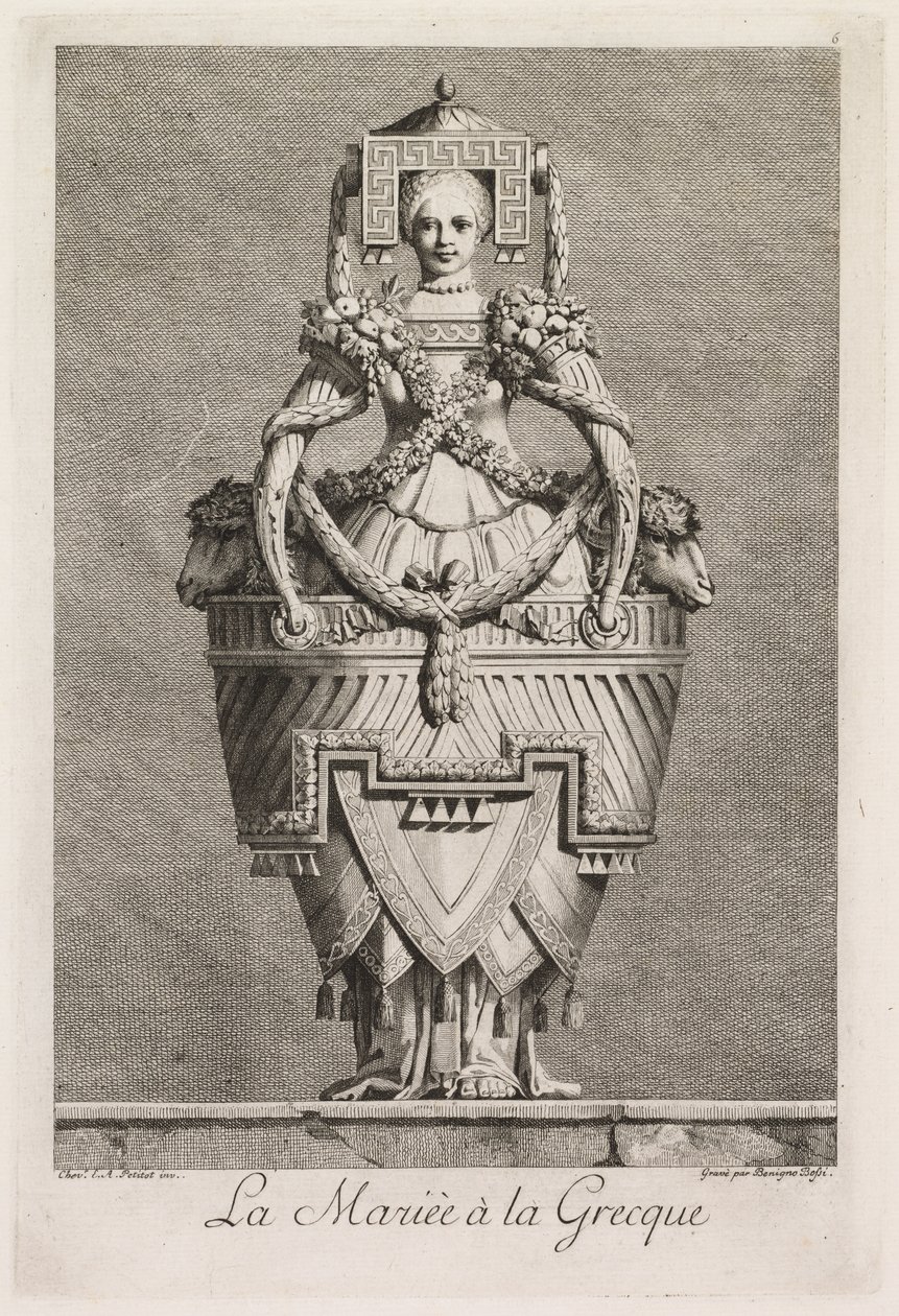 Mascarade à la Grecque: La Mariée à la Grecque (Plate 6) door Benigno Bossi