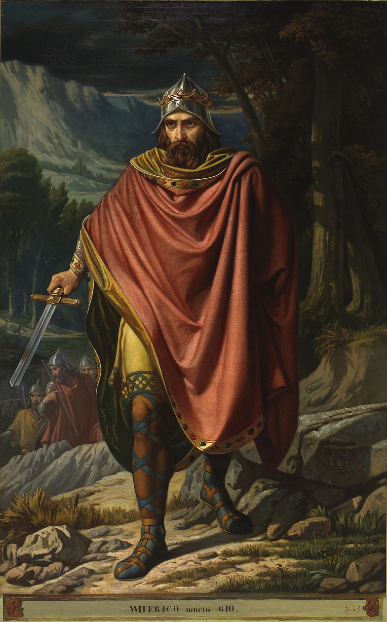 Portret van de Visigotische koning van Hispania Witteric (603-610) door Benito Soriano Murillo