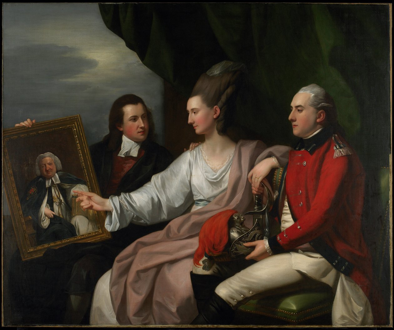 Portretgroep van de Drummond Familie, Peter Auriol Drummond, Mary Bridget Milnes Drummond, en George William Drummond, 1776 door Benjamin West