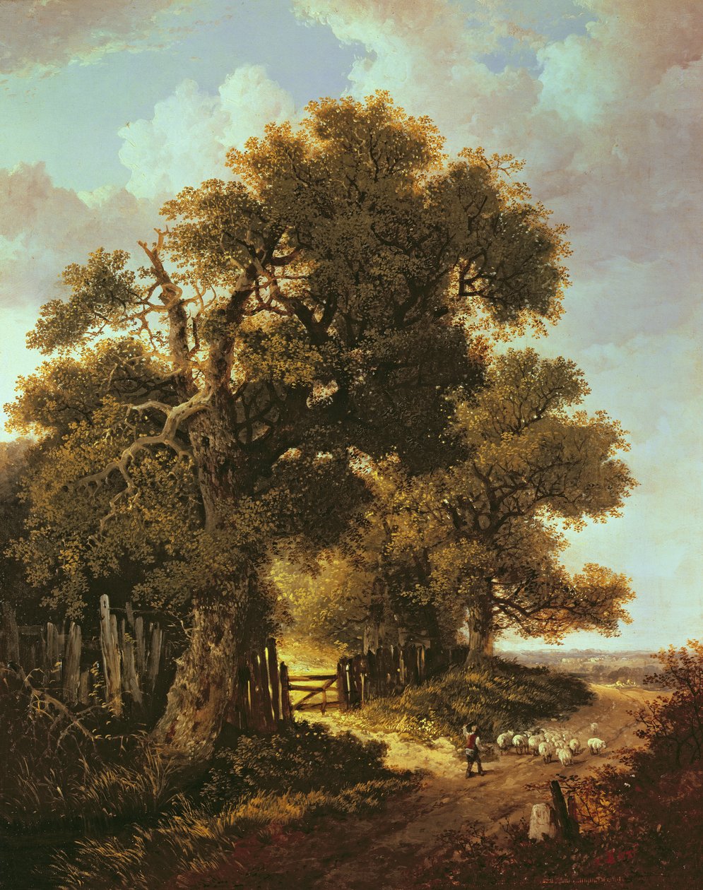 Landschap met jonge herdersjongen door Benjamin Williams Leader