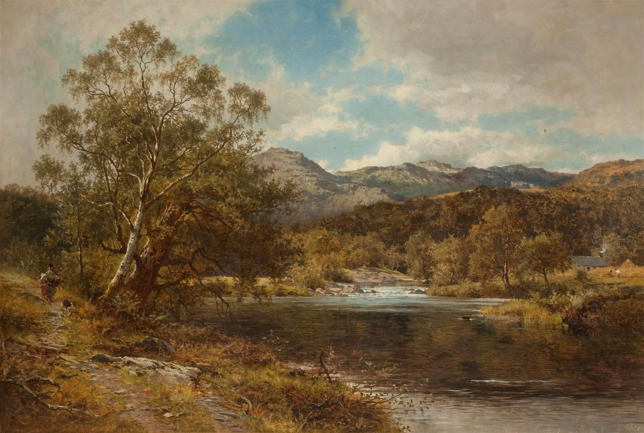 Aan de Llygwy, Noord-Wales door Benjamin Williams Leader