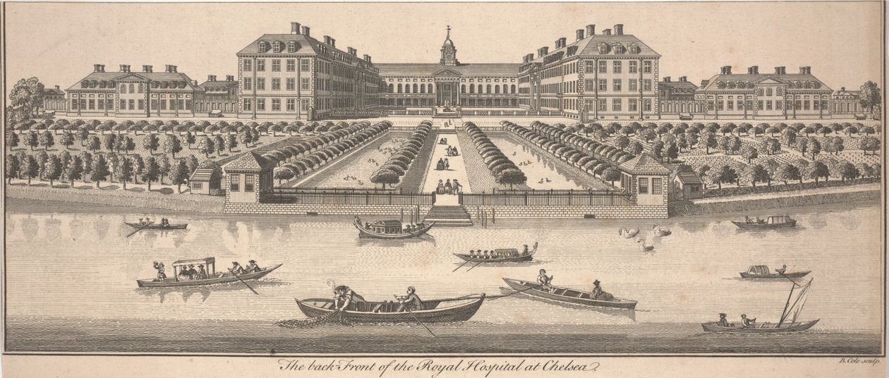 De Achterkant van het Koninklijk Ziekenhuis in Chelsea door Benjamin Cole