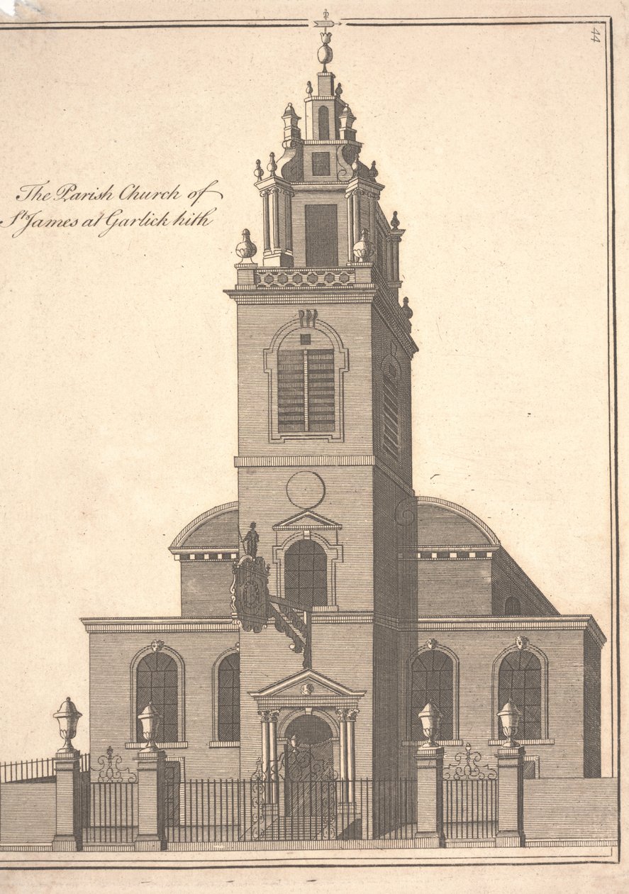 De Parochiekerk van St. James Garlickhythe door Benjamin Cole