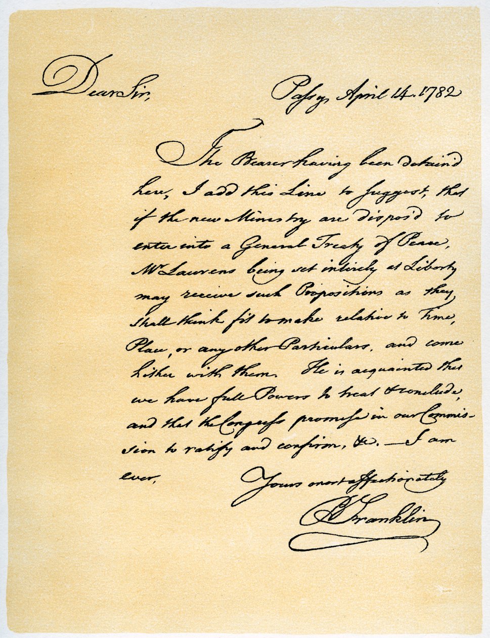 Brief van Benjamin Franklin aan David Hartley MP, 14 april 1782 door Benjamin Franklin