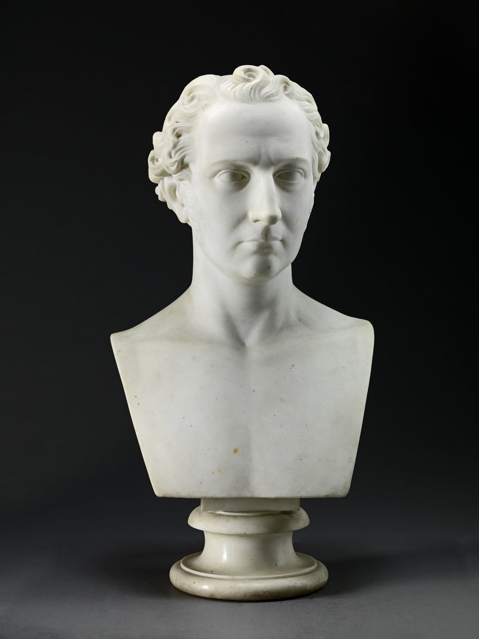 Portretbuste van de broer van de kunstenaar, de beeldhouwer John Gibson door Benjamin Gibson