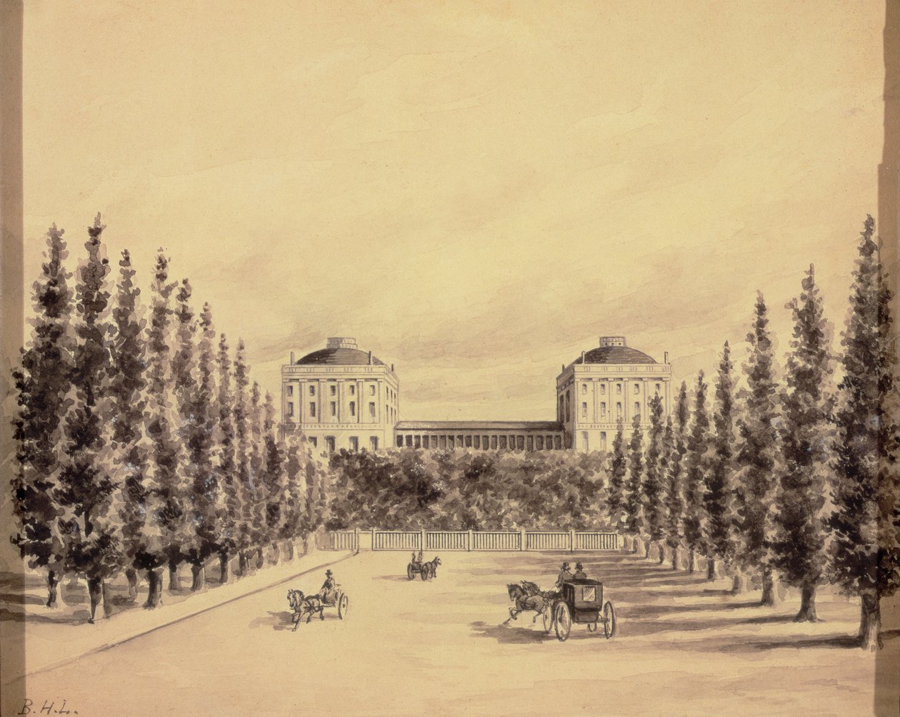 Capitool van de Verenigde Staten vanaf Pennsylvania Avenue, c.1814 door Benjamin Henry Latrobe