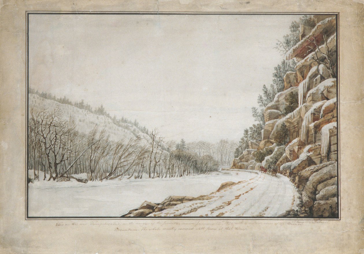 Uitzicht op de Nieuwe Tolweg, aan de Rand van de Juniata, met een Verre Uitzicht..., 1820 door Benjamin Henry Latrobe