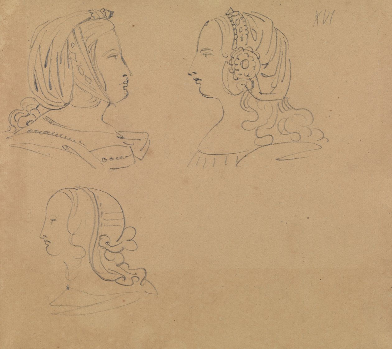 Portretstudies van Vrouwen in Verschillende Hoofdtooien door Benjamin Robert Haydon