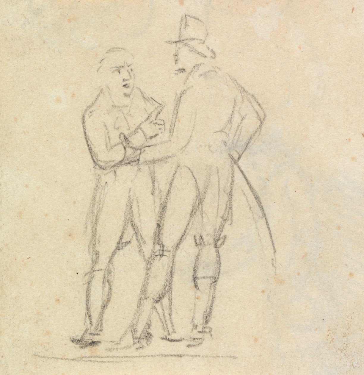 Studie van Twee Mannen die Staan en Praten door Benjamin Robert Haydon