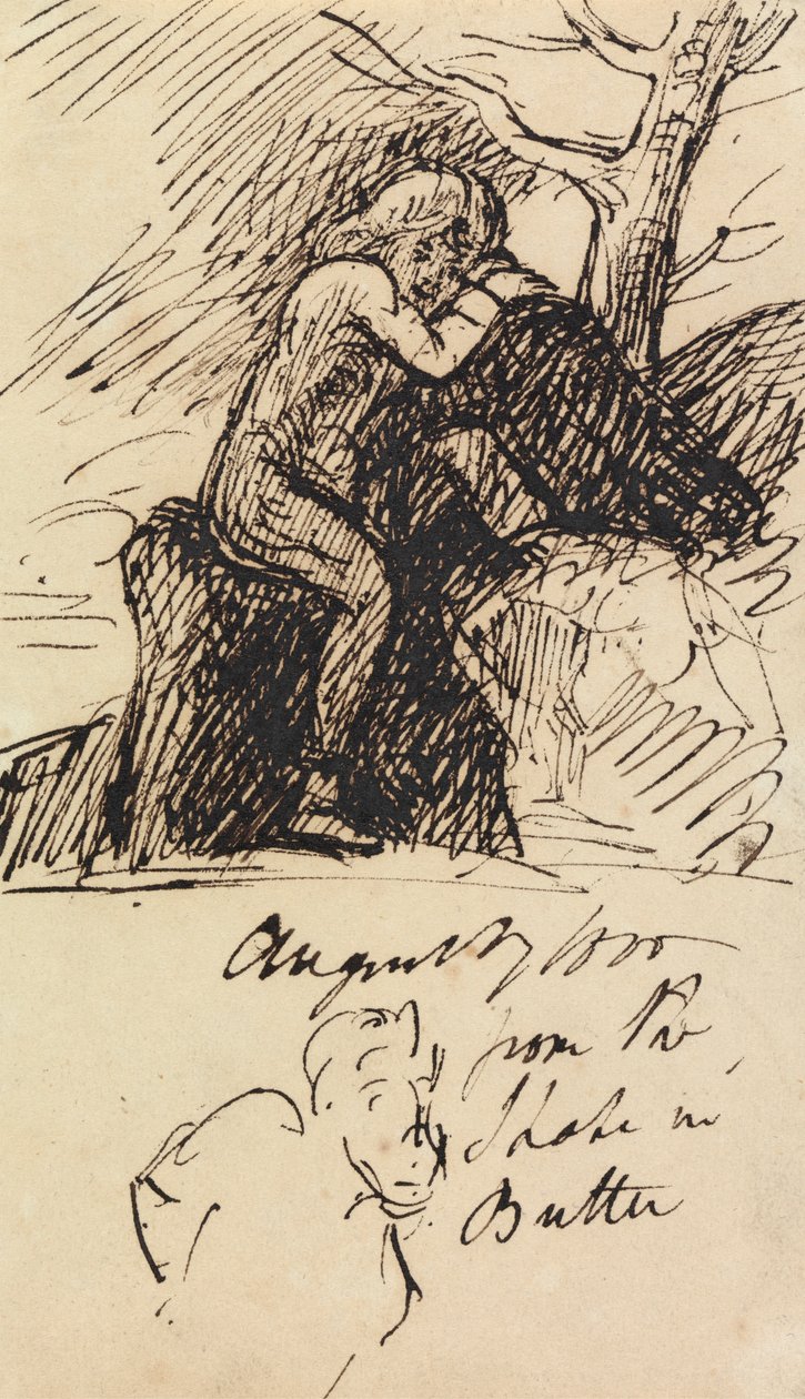 Studie van een zittende figuur door Benjamin Robert Haydon